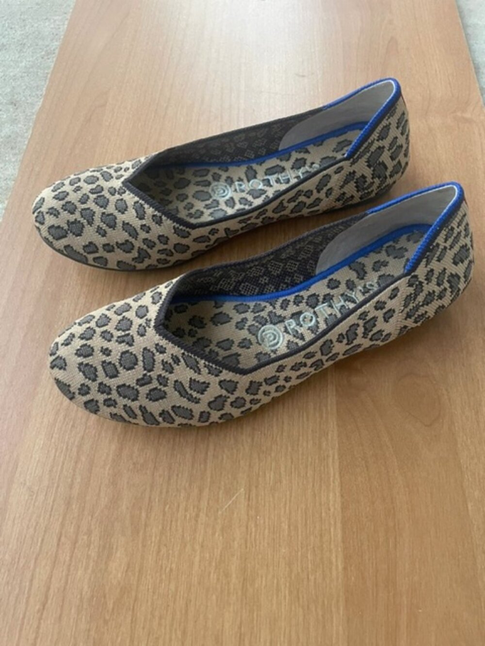 Rothy's Women's Round Point Leopard Print Flats, Brown, Size 7.5 - Picture 2 of 7